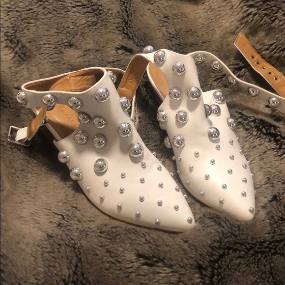 white studded bootie